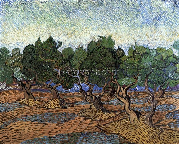 Hand-Painted Olive Grove by Vincent van Gogh – 1889 Classic Oil Painting Reproduction for Home Decor