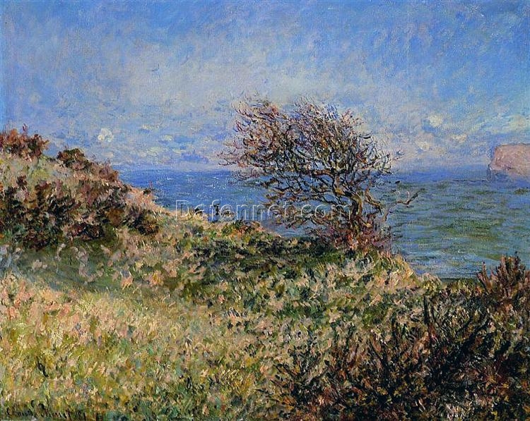 Dafen Village Studio’s Hand-Painted Reproduction of On the Cliff at Fécamp (1881) by Claude Monet – A Masterpiece for Your Home