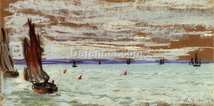 Beautiful 1866 Open Sea Oil Painting by Claude Monet – Hand-Painted Seascape Art for Home Decor