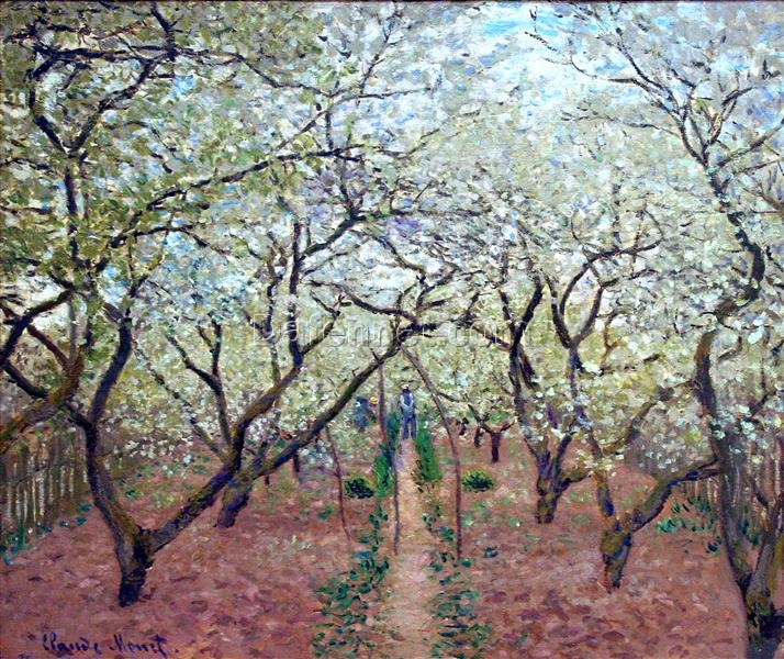 Orchard in Bloom (1879) by Claude Monet – Gorgeous Oil Painting for Home, Office, or Art Collector