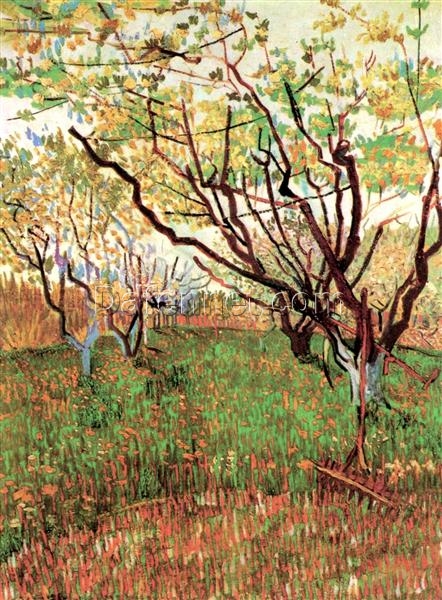 Vincent van Gogh Orchard in Blossom (1888) Reproduction – Custom Oil Painting from Dafen Village Artists