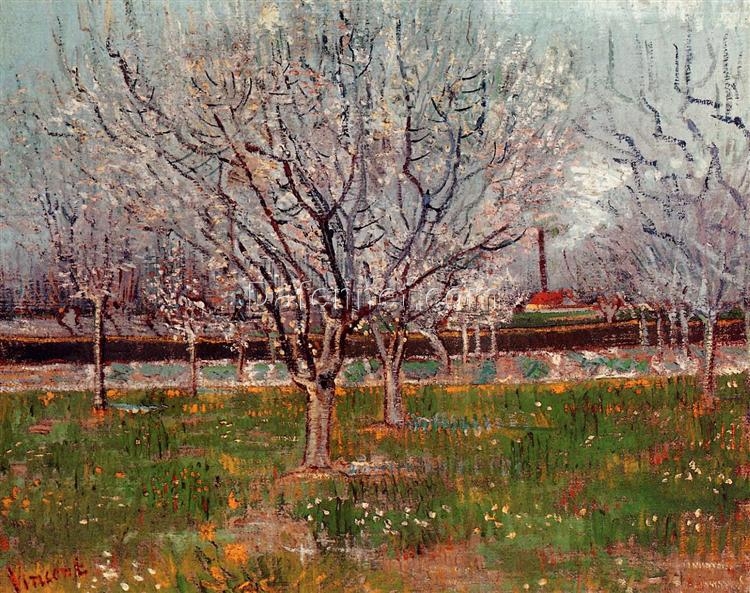 Recreated Orchard in Blossom (Plum Trees) by Vincent van Gogh, 1888 – Hand-Painted Oil Artwork from Dafen Village Studio