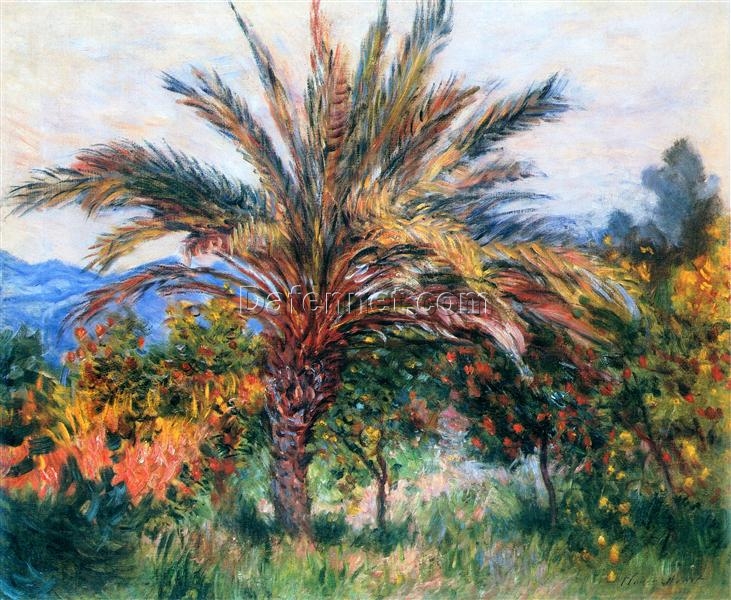 Reproduction of Palm Tree at Bordighera by Claude Monet | High-Quality Oil Painting from Dafen Village