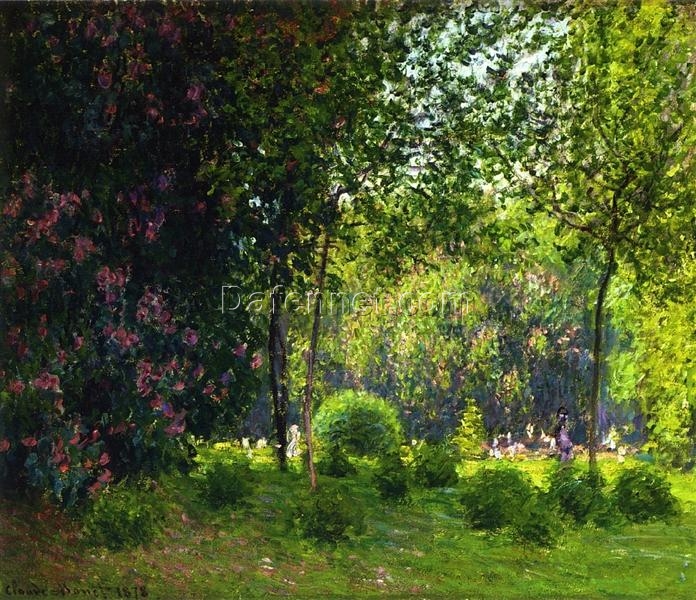 Hand-Painted Oil Painting of Monet’s Park Monceau 2 (1878) – Perfect for Home Décor, Crafted in Dafen Village