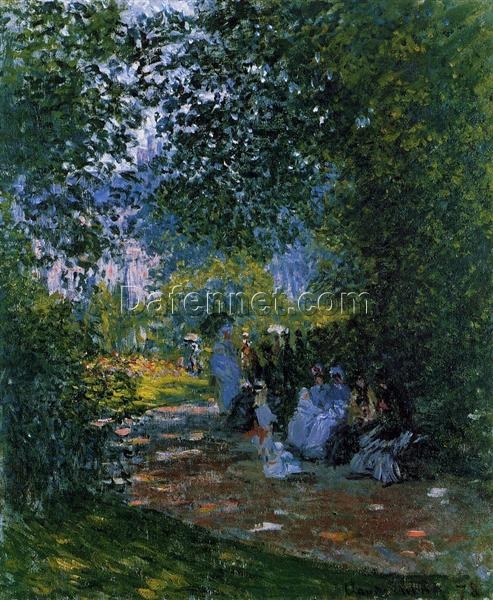 Claude Monet At The Parc Monceau (1878) – Stunning Impressionist Oil Painting Reproduction from Dafen Village Studio