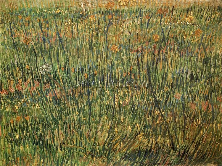 Handmade Pasture in Bloom 1887 Oil Painting by Vincent van Gogh – Perfect for Art Lovers