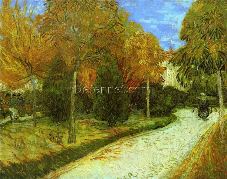 Path in the Park at Arles 1888 – Vincent van Gogh Hand-Painted Oil Painting on Canvas, Perfect for Home Décor