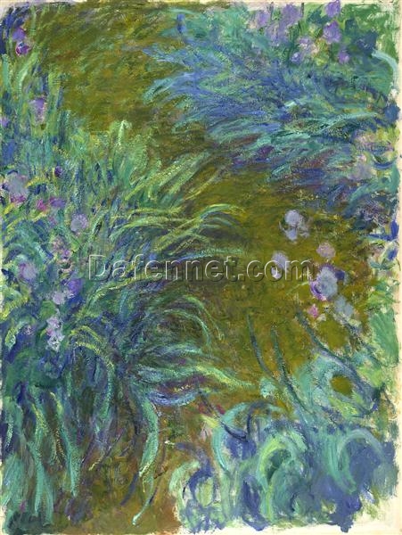 Authentic Claude Monet Path through the Irises 02 Reproduction – Hand-Painted Oil on Canvas from Dafen Village