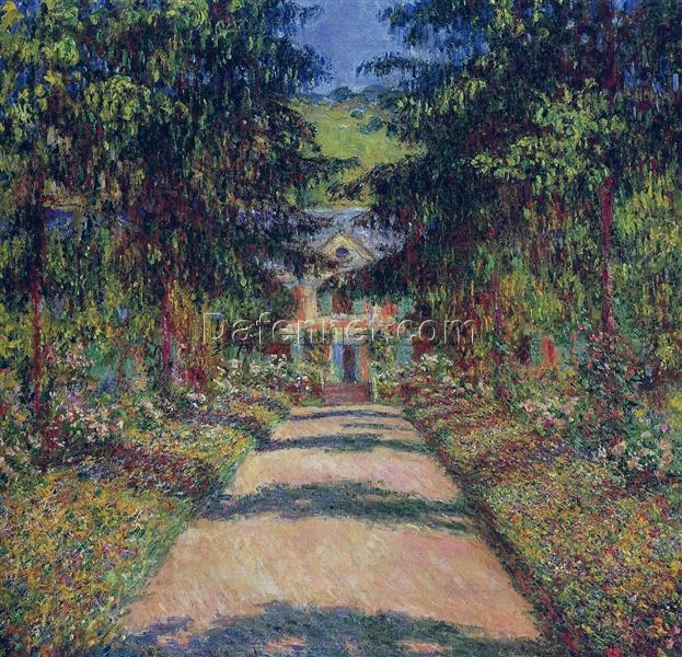 Claude Monet’s Pathway in Monet’s Garden at Giverny (1900) – Beautiful Custom Oil Painting by Dafen Village Studio Artists