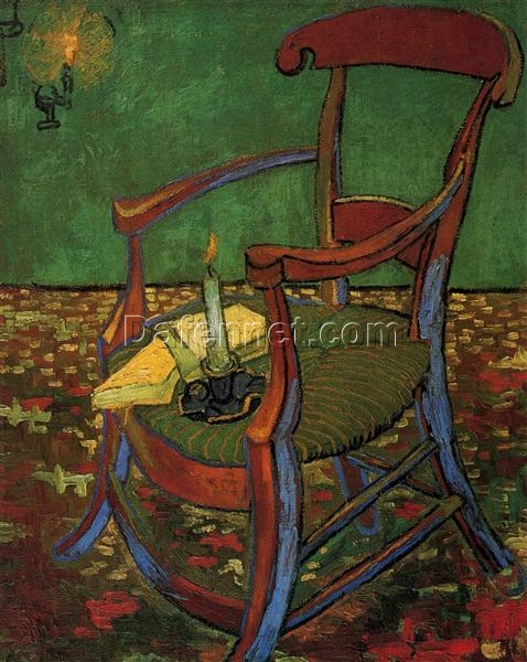 Vincent van Gogh’s Paul Gauguin’s Armchair (1888) – Beautiful Handcrafted Oil Painting Reproduction from Dafen Villag