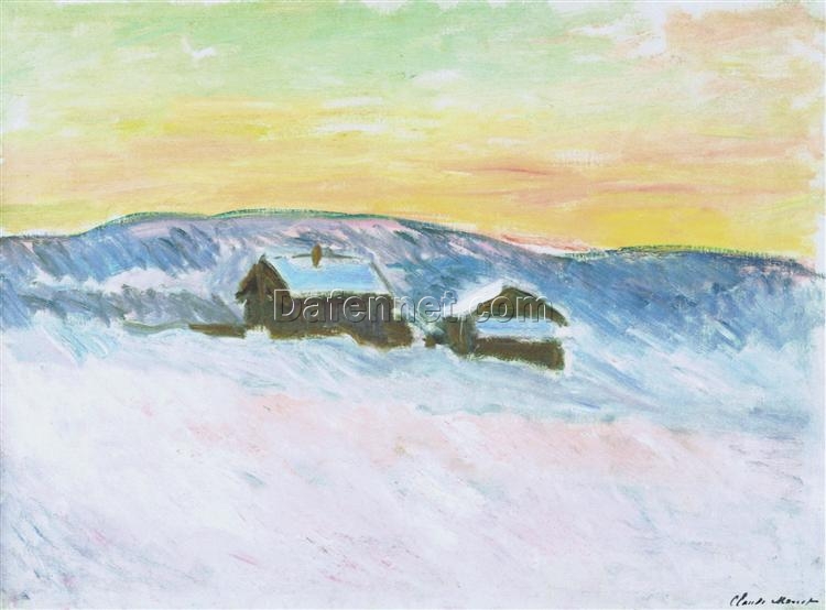 Claude Monet’s Paysage of Norway, Blue Houses – 1895 Oil Painting Replica – Custom Hand-Painted Artwork from Dafen Village