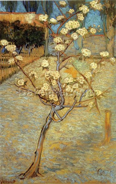 Pear Tree in Blossom by Vincent van Gogh – Classic 1888 Floral Landscape Oil Painting