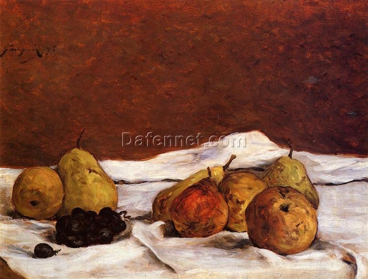 Pears and Grapes” by Paul Gauguin – Handcrafted Oil Painting Reproduction | Elegant Still Life Canvas Artwork