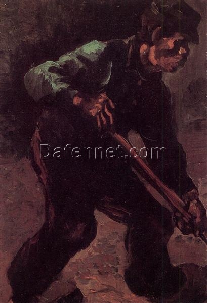 Authentic Van Gogh Oil Painting Reproduction – “Peasant Digging” (1885) – Dafen Village Custom Art