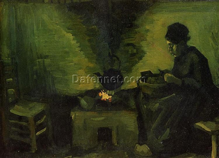 Vincent van Gogh’s Peasant Woman by the Hearth, Oil Painting Reproduction, Hand-Painted Art from Dafen Village Studio