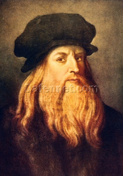 Reproduction of Leonardo da Vinci’s “Self Portrait” c.1505 – Hand-Painted Oil Painting on Canvas | Dafen Village