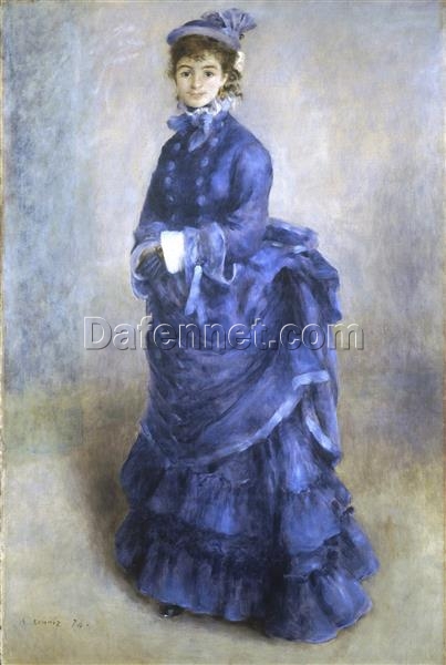 Pierre-Auguste Renoir “La Parisienne” (“The Blue Lady”) 1874 – Handcrafted Oil Painting Reproduction for Elegant French Portrait and Fashion Art Decor