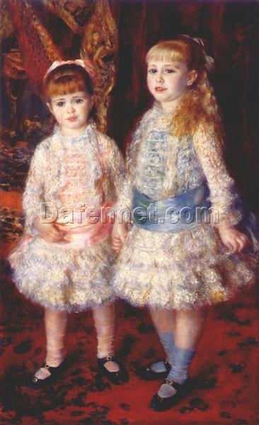 Pierre-Auguste Renoir “Pink and Blue” 1881 – Handcrafted Oil Painting Reproduction for Portrait and Figurative Art Decor