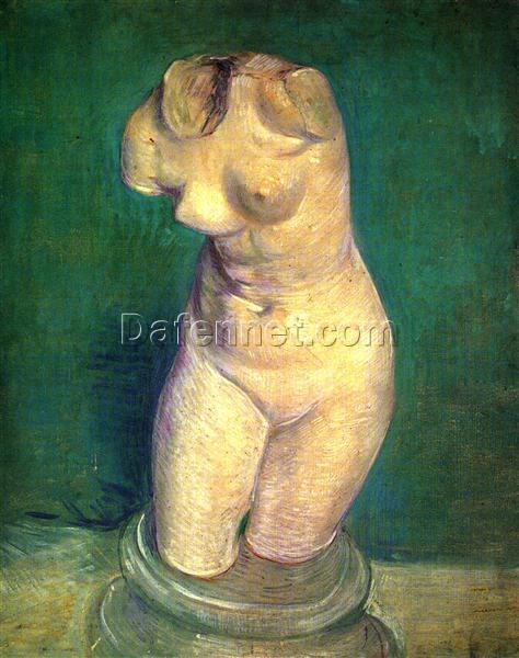 Elegant Vincent van Gogh Inspired Plaster Statuette of a Female Torso (1886) Oil Painting – High-Quality Handcrafted Artwork