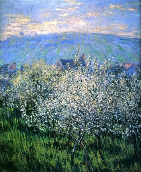 1879 Plums Blossom by Claude Monet – Custom Oil Painting | Dafen Village Artisan Work