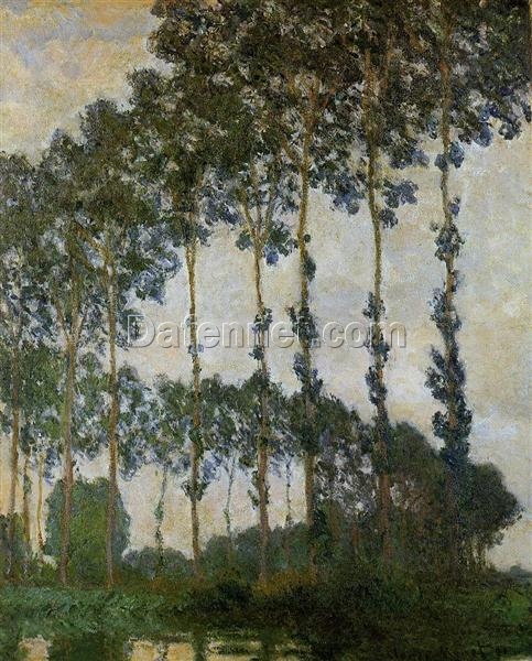 Fine Art Oil Painting of Poplars at Giverny (1891) | Hand-Painted by Dafen Village Artists