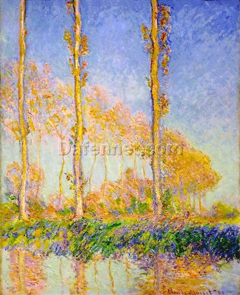 Custom Oil Painting of Monet’s Poplars, Autumn, Pink Effect (1891) – Premium Art from Dafen Village