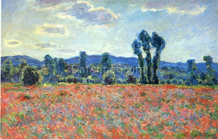 Dafen Village Custom Oil Painting of Monet’s Poppy Field in Giverny (1890) – High-Quality Canvas Reproduction