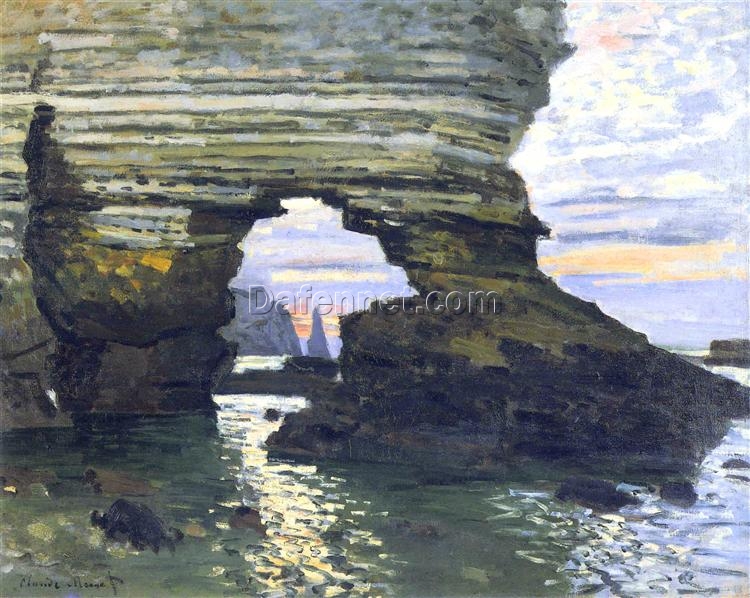 Impressionist Port d’Etretat (1873) by Claude Monet – Custom Hand-Painted Seascape from Dafen Village