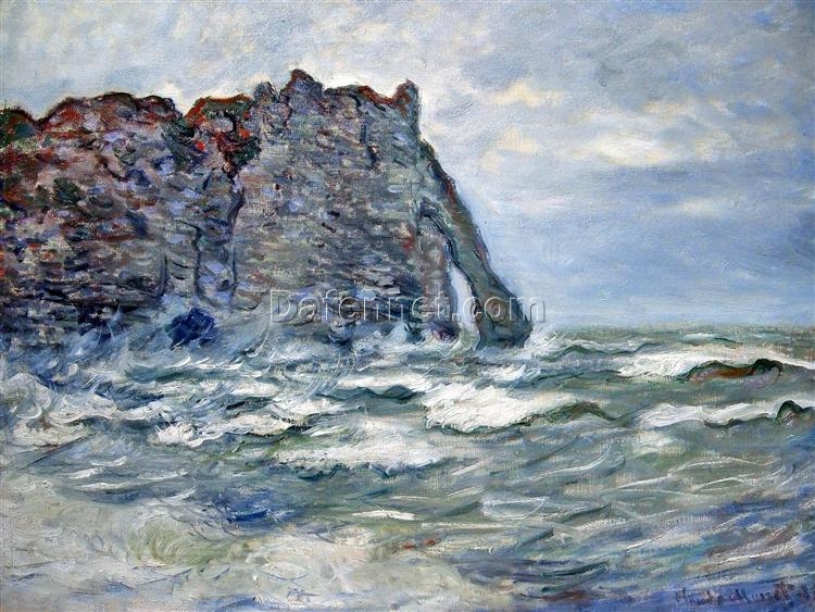 Impressionist Oil Painting of Port of Dieppe, Evening by Claude Monet (1882), Created by Dafen Village Artists