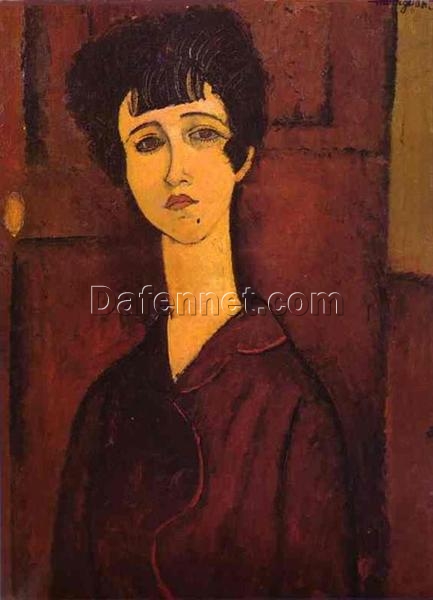 Portrait of a Girl” (Victoria) by Amedeo Modigliani 1917 – Hand-Painted Oil Painting Reproduction | Fine Art Canvas from Dafen Village