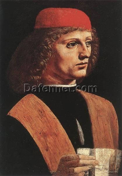 Hand-Painted Reproduction of Leonardo da Vinci’s “Portrait of a Musician” c.1483-1487 | Custom Canvas Art from Dafen Village