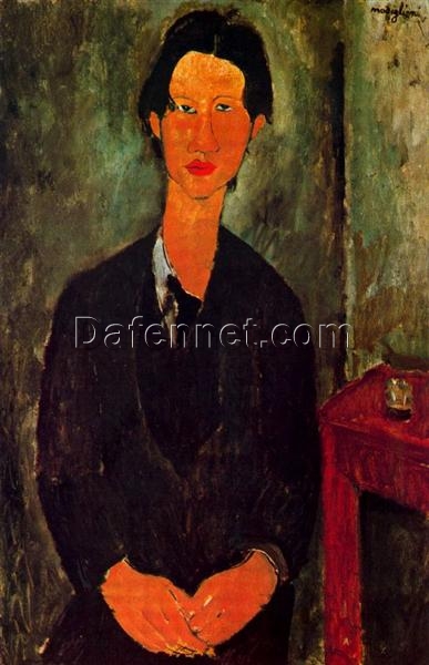 Portrait of Chaim Soutine” by Modigliani – 1917 Oil Painting Reproduction | Elegant Hand-Painted Canvas Artwork for Home Décor