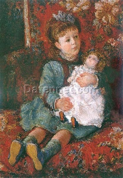 Fine Art Reproduction of Monet’s Portrait of Germaine Hoschede with a Doll (1876-1877) | Dafen Village Custom Oil Painting