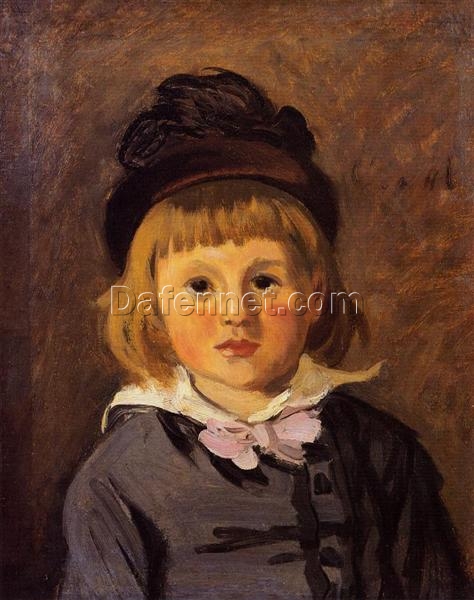 Custom Oil Painting of Claude Monet’s Portrait of Jean Monet Wearing a Hat with a Pompom (1869) – Reproduction from Dafen Village