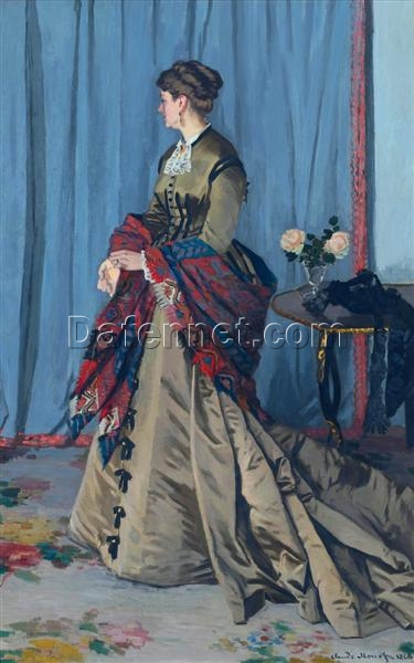 Reproduction of Claude Monet’s Portrait of Madame Gaudibert (1868) – Original Oil Painting from Dafen Village Studio