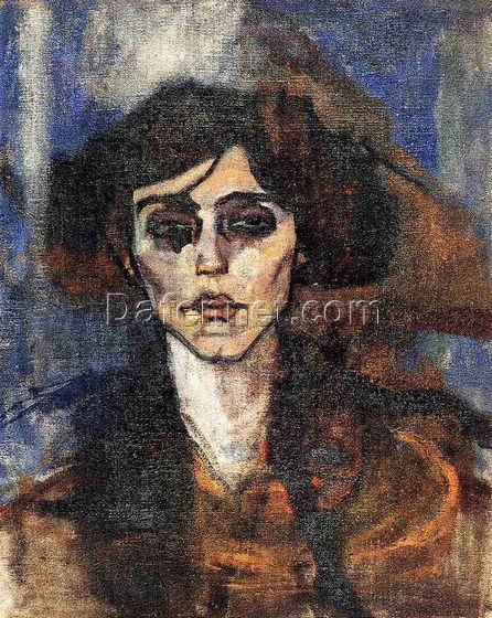 Authentic Hand-Painted Oil Painting Reproduction: “Portrait of Maude Abrantes” by Amedeo Modigliani | Fine Art Canvas for Home or Office