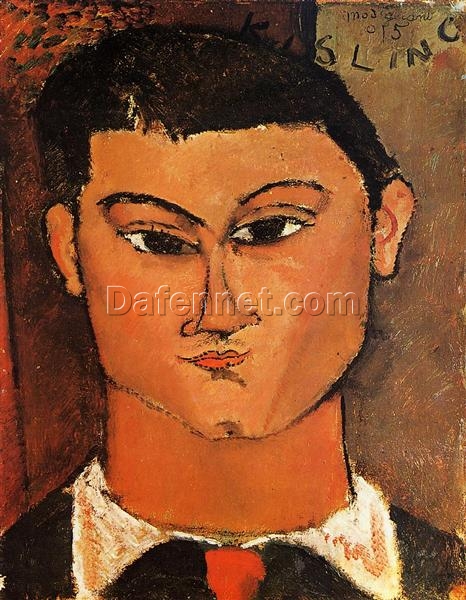 Portrait of Moise Kisling” by Amedeo Modigliani – Hand-Painted Oil Painting Reproduction on Canvas | Fine Art from Dafen Village