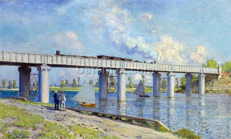 Railway Bridge at Argenteuil by Claude Monet – Premium Hand-Painted Oil Painting Reproduction from Dafen Village