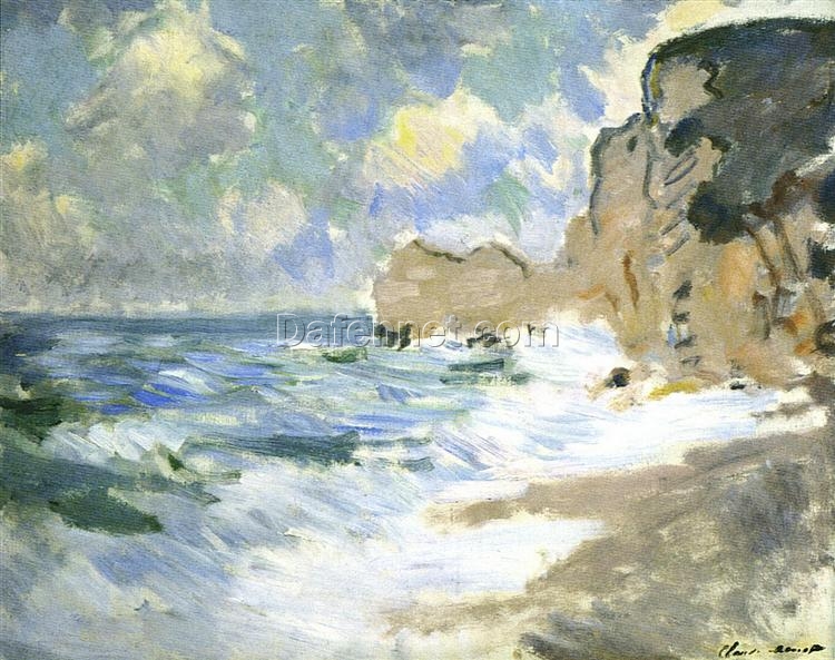 Receding Waves by Claude Monet | Vibrant 1883 Seascape Painting | Custom Oil Painting on Canvas