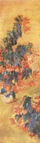 1883 Monet Red Azaleas in a Pot Reproduction Oil Painting – Custom Floral Artwork by Dafen Village Studio