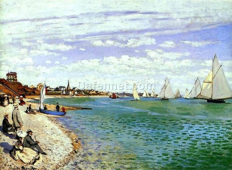 Classic Claude Monet Regatta at Sainte-Adresse (1867) Oil Painting – Hand-Painted Impressionist Art for Sale