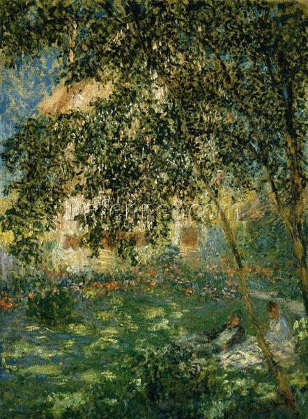 Relaxing in the Garden, Argenteuil by Claude Monet – Fine Oil Painting on Canvas by Skilled Dafen Village Artists