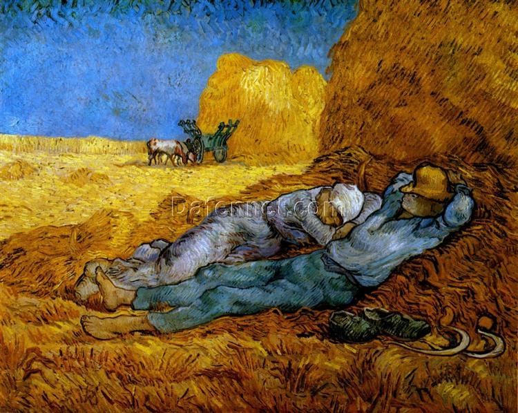 Noon, Rest from Work (after Millet) (1890) by Vincent van Gogh – Handcrafted Oil Painting by Dafen Village Artists