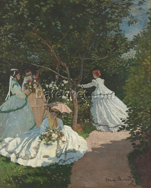 Women in the Garden (1866) by Claude Monet – Stunning Custom Oil Painting, Expertly Crafted by Dafen Village