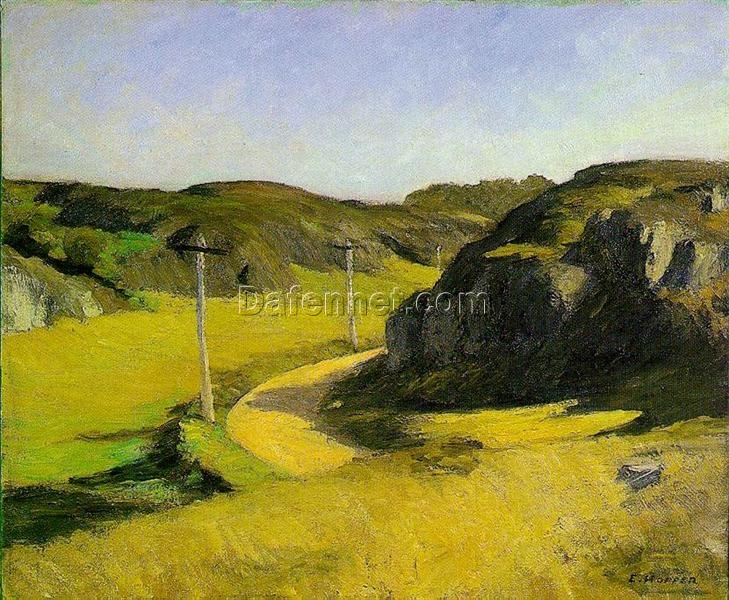 Road in Maine” by Edward Hopper 1914 – Hand-Painted Oil Painting Reproduction | Fine Art Canvas from Dafen Village