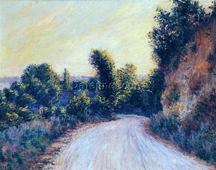 Road near Giverny 1885 Claude Monet – Classic Landscape Oil Painting – Hand-Painted by Dafen Village Artists