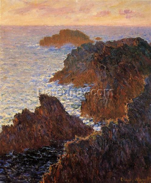 Claude Monet 1886 Oil Painting Reproduction | Rocks at Belle-Ile, Port-Domois Seascape | Dafen Village Impressionist Art