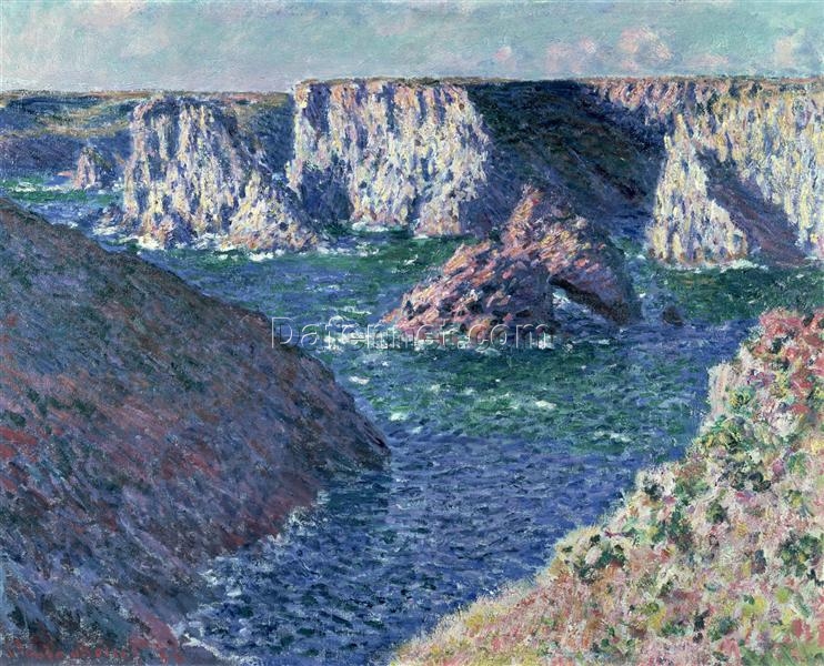 Claude Monet’s Rocks at Belle-Ile – Stunning Reproduction Oil Painting, Custom Handmade by Dafen Village Artists