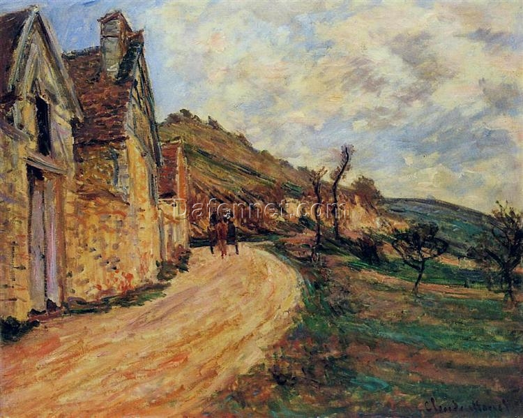 Beautifully Crafted Oil Painting of Rocks at Falaise near Giverny (1885) by Claude Monet from Dafen Village