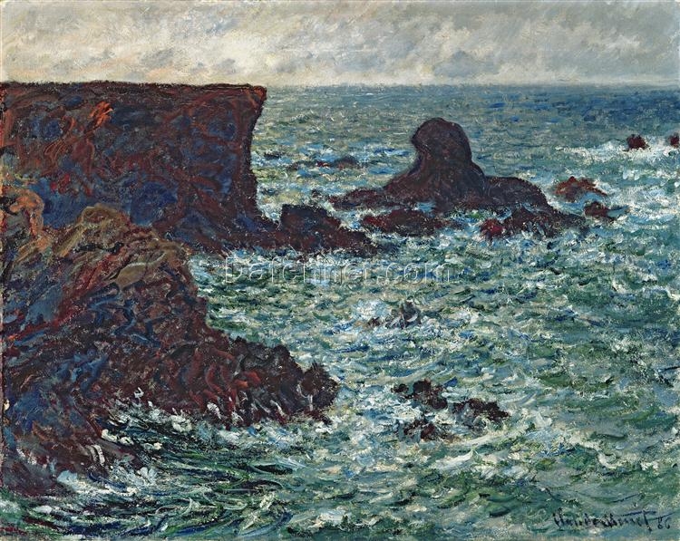 Claude Monet Rocks at Port Coton, the Lion Rock (1886) – Custom Oil Painting Reproduction by Dafen Village Artists